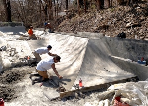 SykesvilleSkateparkMDConstructionQuarterPipe