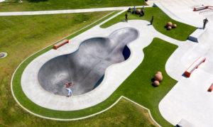 Ghost Bowl Lancaster Skatepark California Jane Reynolds Smith Drone Skateboard Photo Black Pool Coping