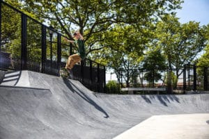 5.0 on the skatepark bank extension in Brooklyn Betsy Head Skatepark