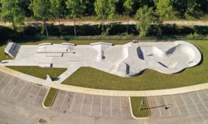 Walton County Skatepark complete with a bowl, rails and transitions