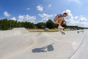 Backside kickflip at the Walton County Skatepark Hip