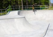 In the deep end of Walton County Skatepark Bowl