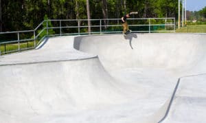 In the deep end of Walton County Skatepark Bowl