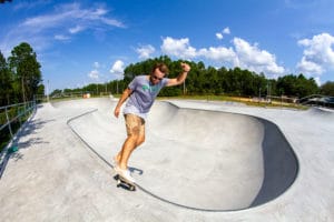 Feeble at the bowl in Walton County Skatepark