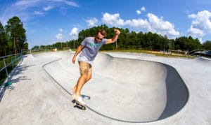 Feeble at the bowl in Walton County Skatepark