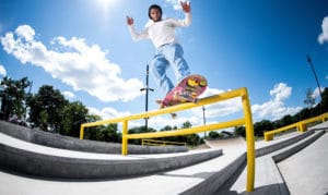 Frontside Feeble on the outrail Spohn Ranch skatepark in Shoreview