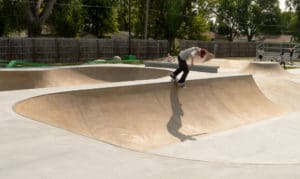 Backside in the U Bowl at Norfolk Skatepark Nebraska