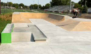 Kickflip on the hip at Norfolk Skatepark Nebraska