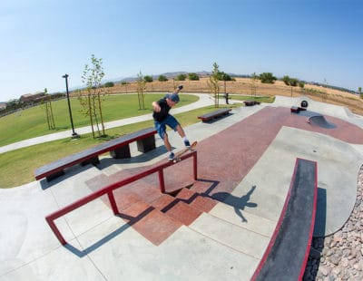 Frontside Blunt at Perris Skatepark Out Rail