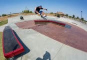 Frontside Flip by Jake Wooten up the Euro Gap at Perris Skatepark
