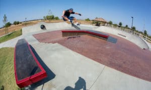 Frontside Flip by Jake Wooten up the Euro Gap at Perris Skatepark