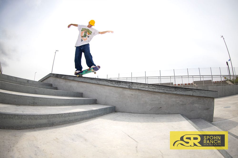 John Shanahan 5.0 Hubba at the Rockaway Beach Skatepark