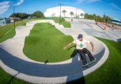 Carving a pump track at Carrollwood Skatepark, Tampa FL