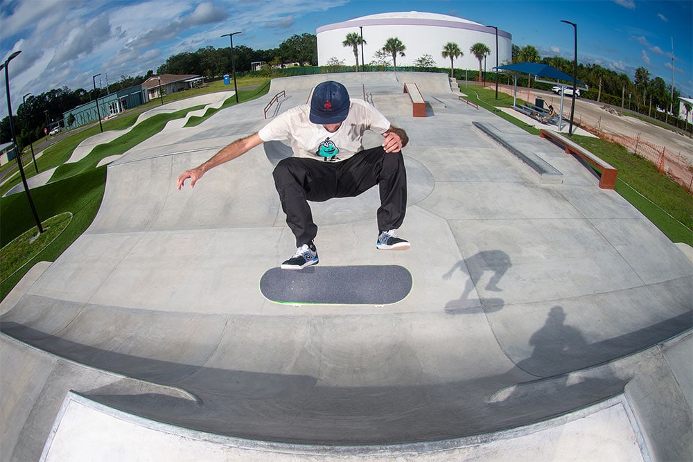 Frontside Flip on the quarterpipe at Carrollwood Skatepark, Tampa FL