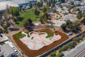 Gibson Mariposa Skatepark El Monte with Stage Playground and Basketball Court