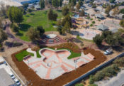 Gibson Mariposa Skatepark El Monte with Stage Playground and Basketball Court