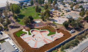 Gibson Mariposa Skatepark El Monte with Stage Playground and Basketball Court