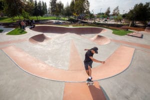 Maurio McCoy at Gibson Mariposa Skatepark in El Monte, CA