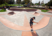 Maurio McCoy at Gibson Mariposa Skatepark in El Monte, CA