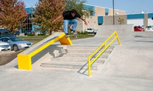 A pop shove it in Iowa own Waterloo Skatepark built and designed by Spohn Ranch