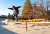 Backside overcooks at Milford Michigan Skatepark Designed and Built by Spohn Ranch