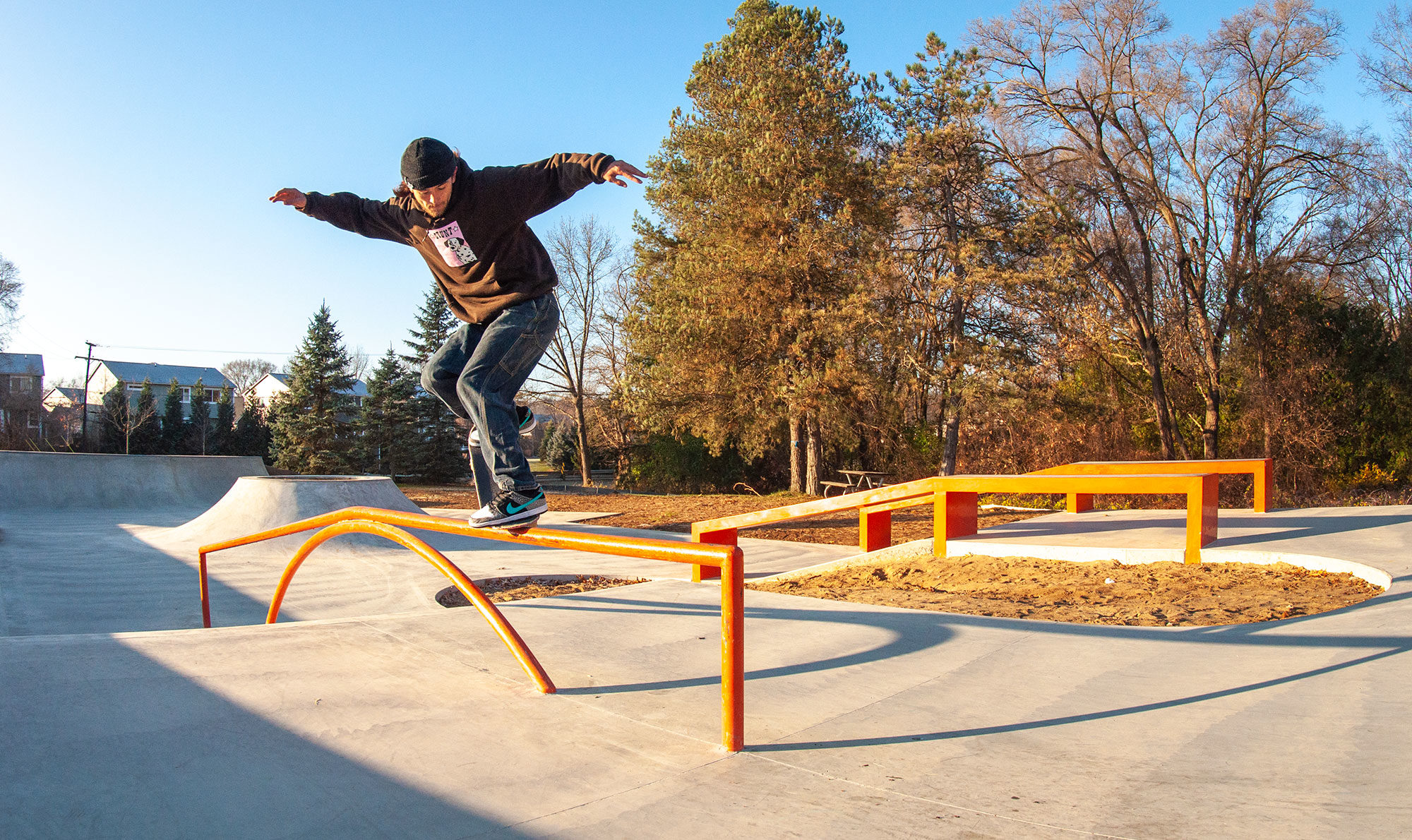 Backside overcooks at Milford Michigan Skatepark Designed and Built by Spohn Ranch