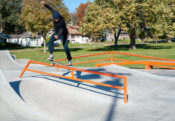 Frontside smith at West Des Moines Iowa Skatepark by Spohn Ranch