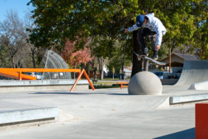 Backside big spin at West Des Moines Skatepark in Iowa