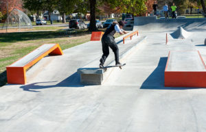 Ledge Backside tail West Des Moines Iowa Skatepark by Spohn Ranch
