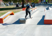 Ledge Backside tail West Des Moines Iowa Skatepark by Spohn Ranch