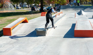 Ledge Backside tail West Des Moines Iowa Skatepark by Spohn Ranch