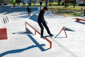 West Des Moines Iowa Skatepark by Spohn Ranch frontside lip slide