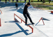 West Des Moines Iowa Skatepark by Spohn Ranch frontside lip slide