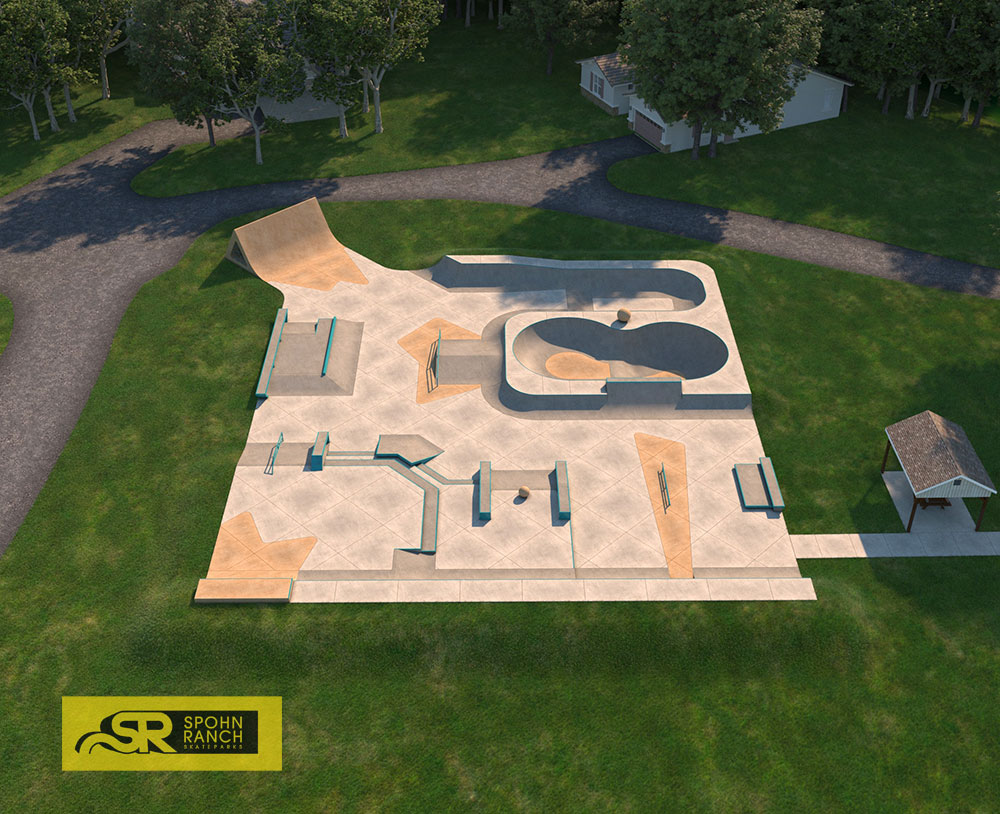 Bowl and Skate Plaza Design for Medina Skatepark in NY