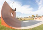 Craig Edwards Frontside Grind over the La Puente Skatepark Beast Designed and Built by Spohn Ranch