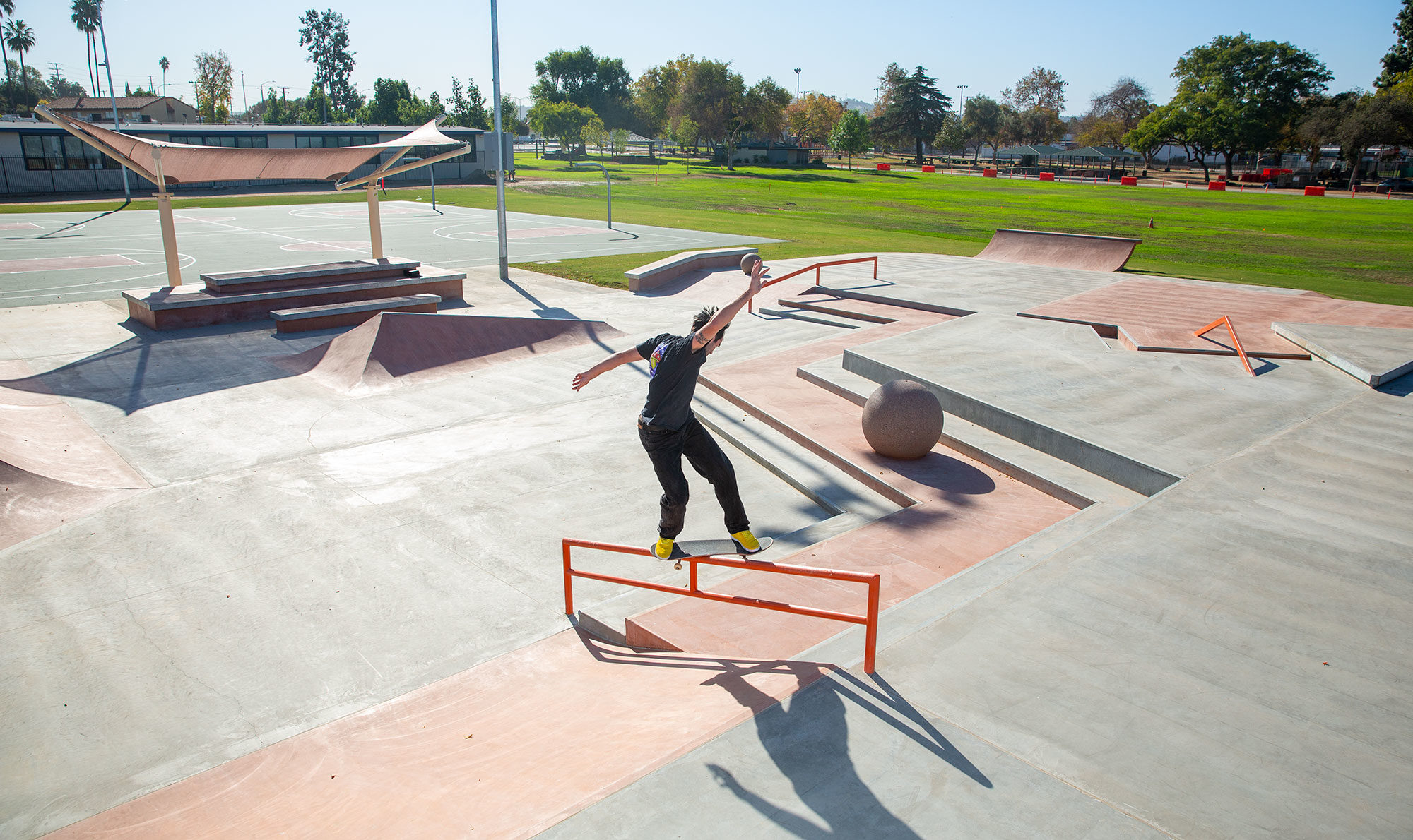 Hurricane on the handrail at La Puente Street Plaza by Matt Berger