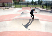 Transition Spine Nosegrind at 7 Presidents Skatepark in Long Branch, NJ designed and built by Spohn Ranch