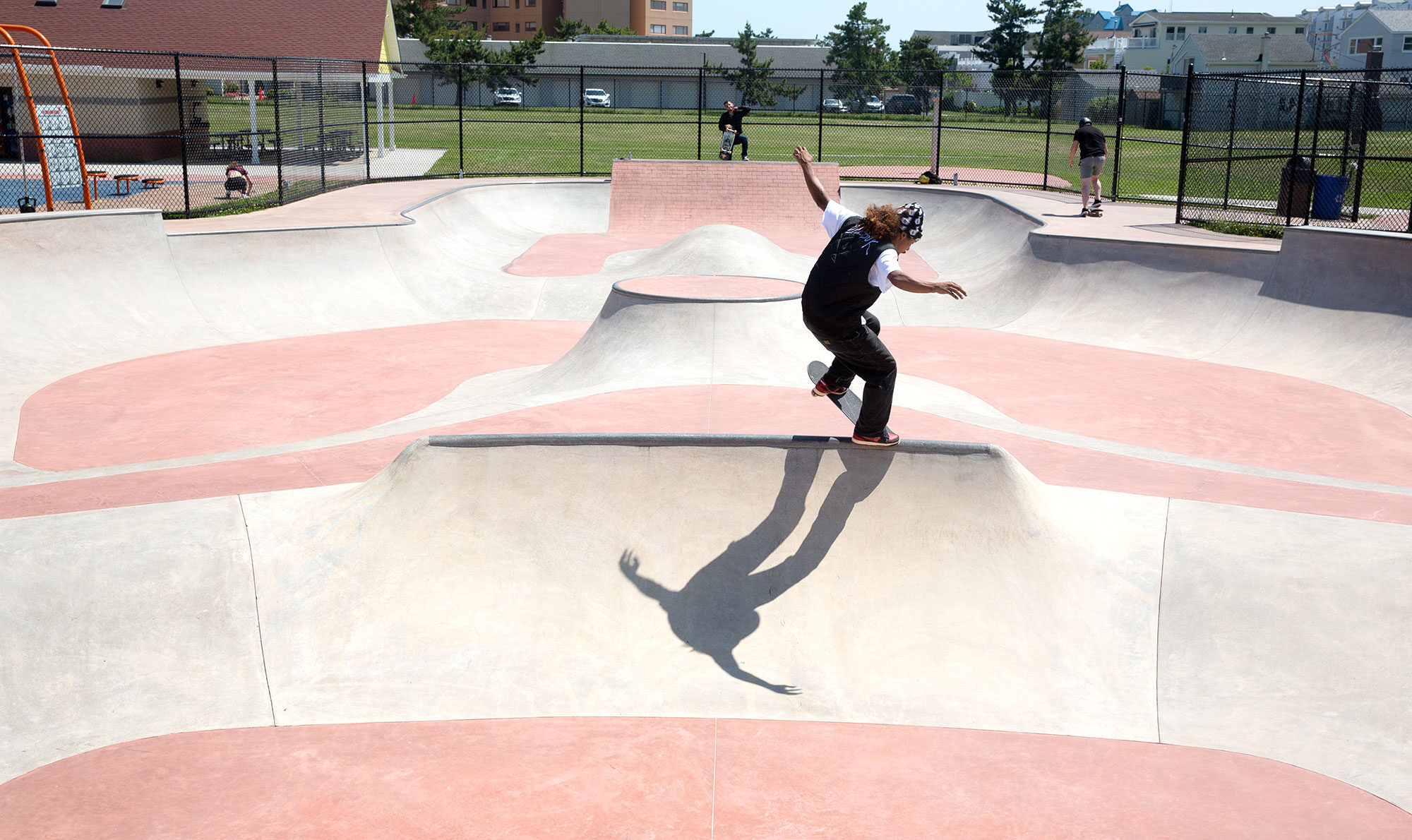 Transition Spine Nosegrind at 7 Presidents Skatepark in Long Branch, NJ designed and built by Spohn Ranch