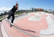 Brick bank to ledge at Long Branch, NJ 7 presidents skatepark phase 2