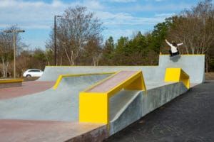 Georgia Martin frontside air at North Carolina Mecklenburg Skatepark built and designed by Spohn Ranch