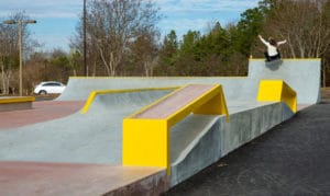 Georgia Martin frontside air at North Carolina Mecklenburg Skatepark built and designed by Spohn Ranch