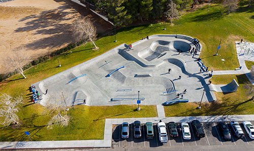 Victorville Skatepark at Doris Davies Park, CA designed by Spohn Ranch