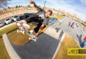 Powell Peralta Vincent Luevanos hitting the quarterpipe at Victorville Skatepark, CA