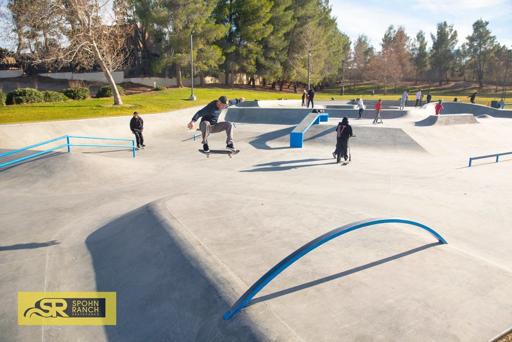 Robby hitting the hip at Doris Davis Skatepark in Victorville Skatepark