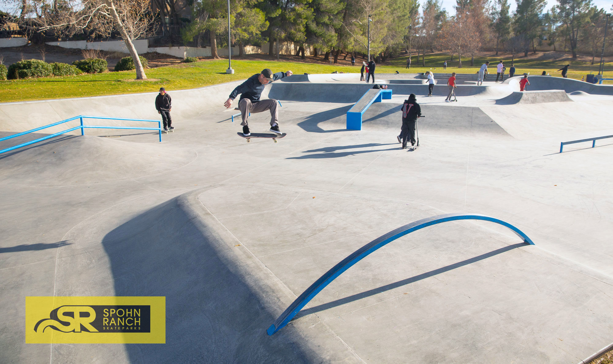 Robby hitting the hip at Doris Davis Skatepark in Victorville Skatepark