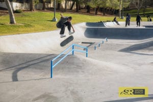 Treflip on the A-Frame by Powell Peralta Vincent Luevanos at Victorville Skatepark, CA