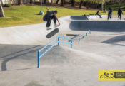 Treflip on the A-Frame by Powell Peralta Vincent Luevanos at Victorville Skatepark, CA