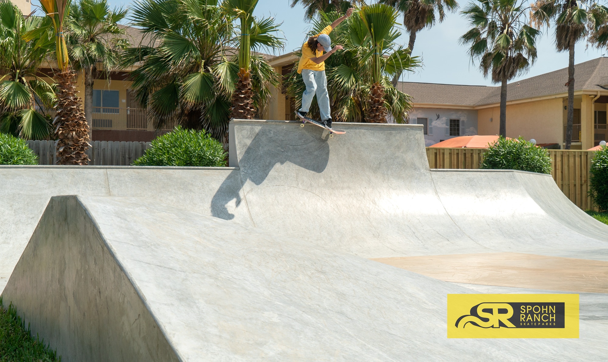 South Padre Island Skatepark in Texas home to Mikey Whitehouse backside smiths and amazing pyramids and transitions
