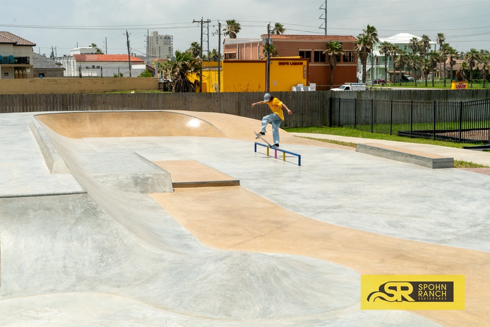 Built by Spohn Ranch Skateparks. All the details from painted flatbars, ledges and beautiful curved transitions