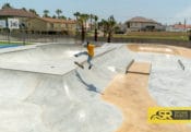 Mikey Whitehouse has a pretty switch 360 flip. At South Padre Island Skatepark in South Padre Island, Texas